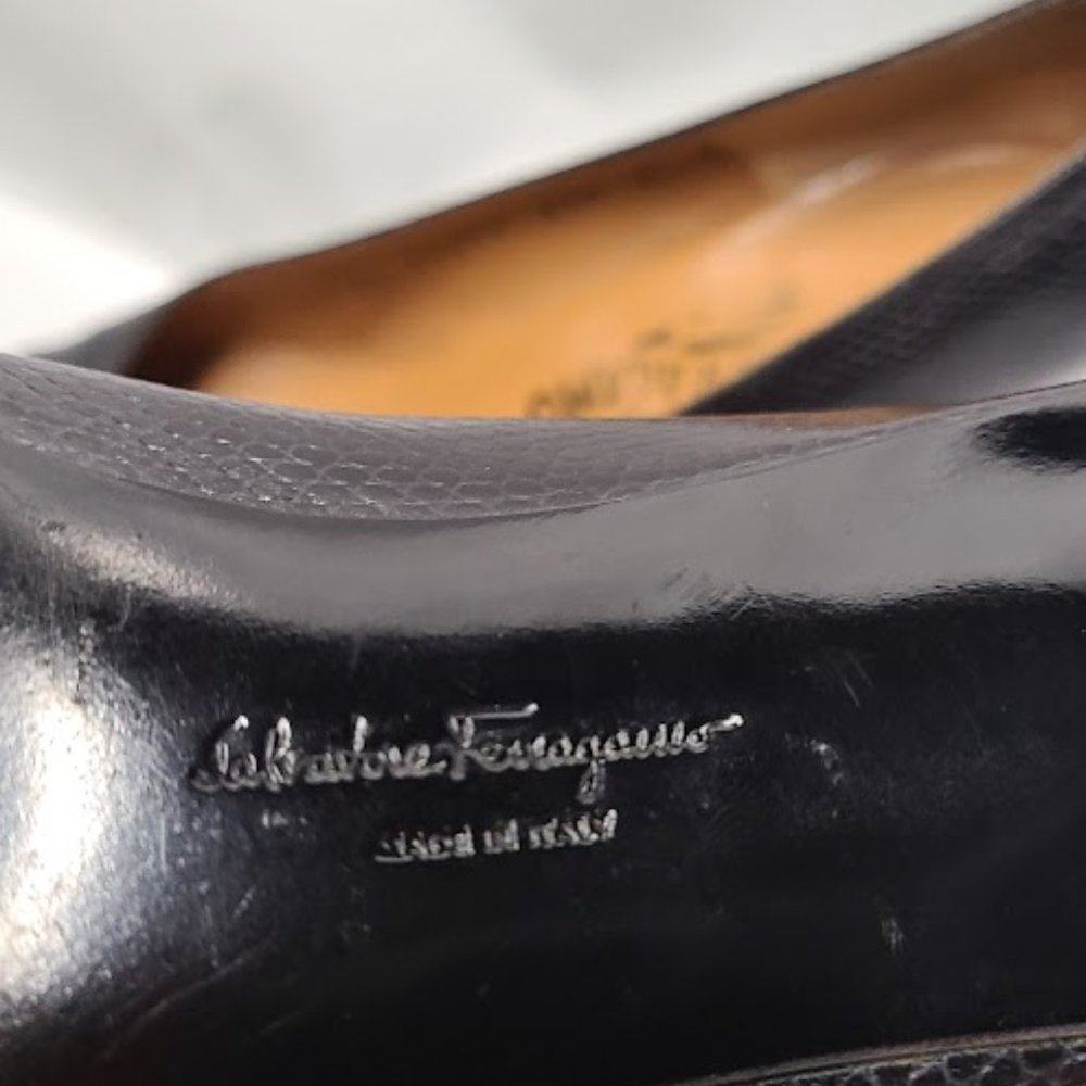 Salvatore Ferragamo Heels 6 B Black - Picture 7 of 9
